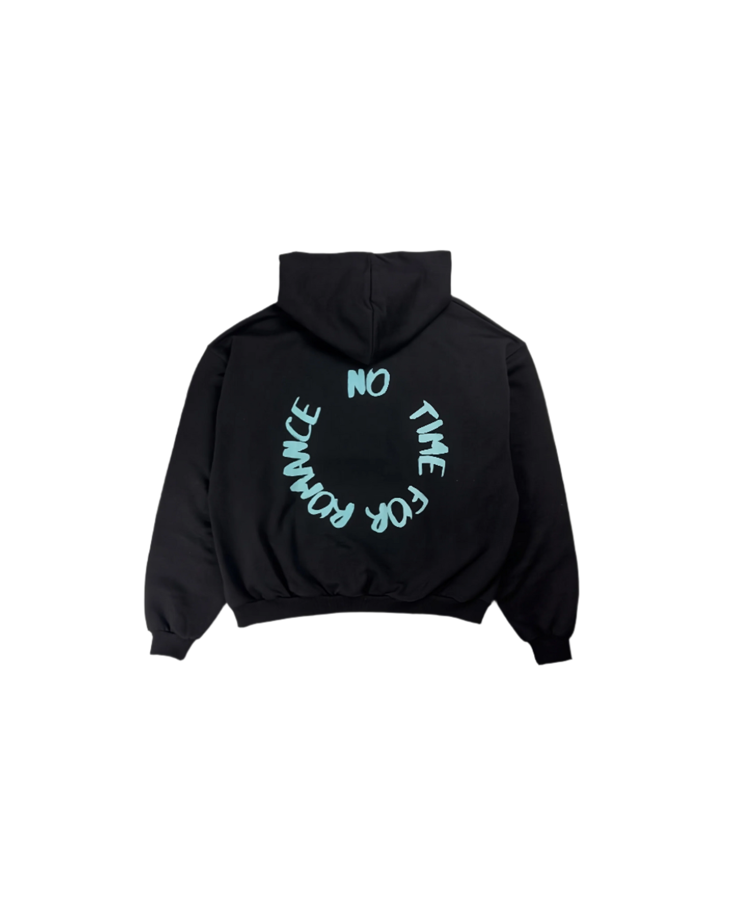 NO TIME FOR ROMANCE ZIP HOODIE - BLACK